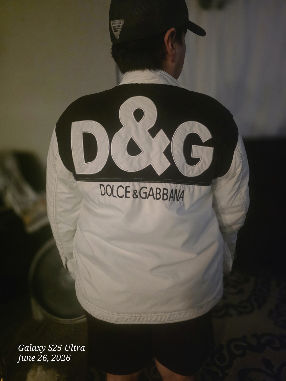 Dolce & Gabbana D&G White and Black Logo Jacket - Men's